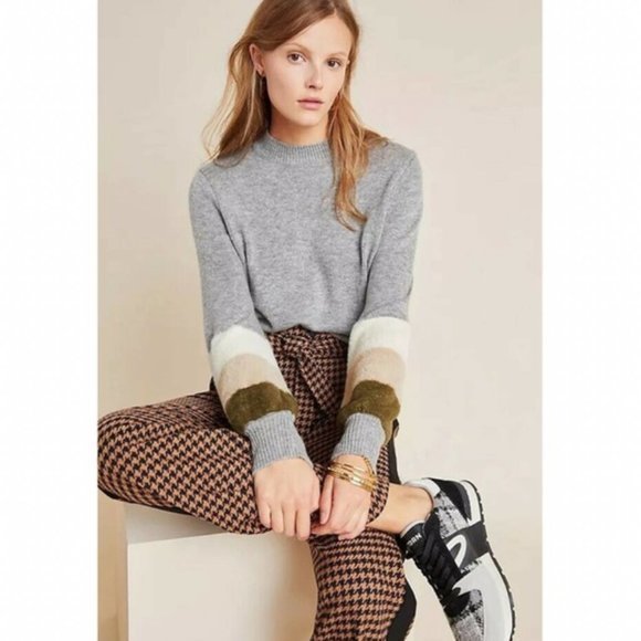 Cupcakes & Cashmere Drew Sweater Colorblock Soft Fuzzy Sz Small - Picture 4 of 14